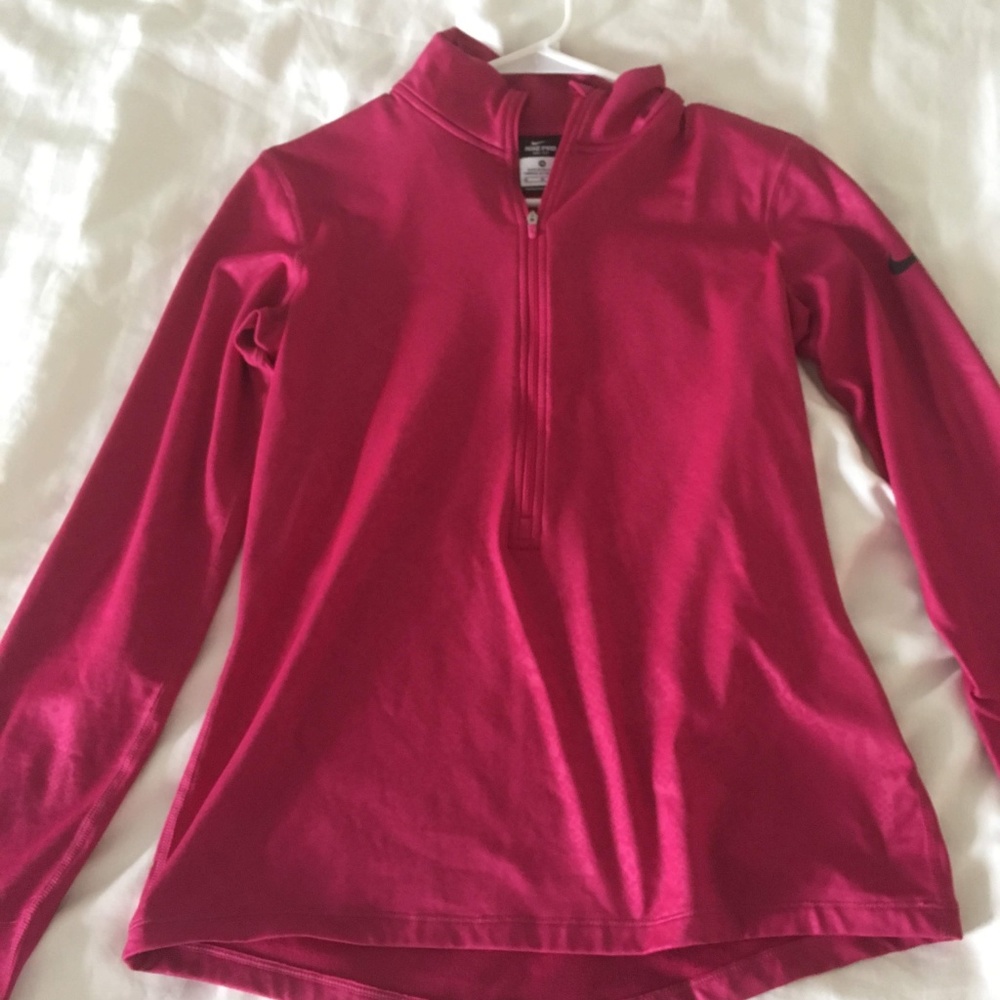 Nike Womens Dri-Fit 1/4 Zip, Medium, Pink